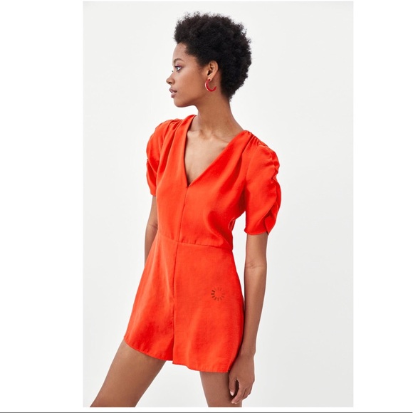 NWOT! Zara Flowy Short Jumpsuit - Size Small - Picture 2 of 5